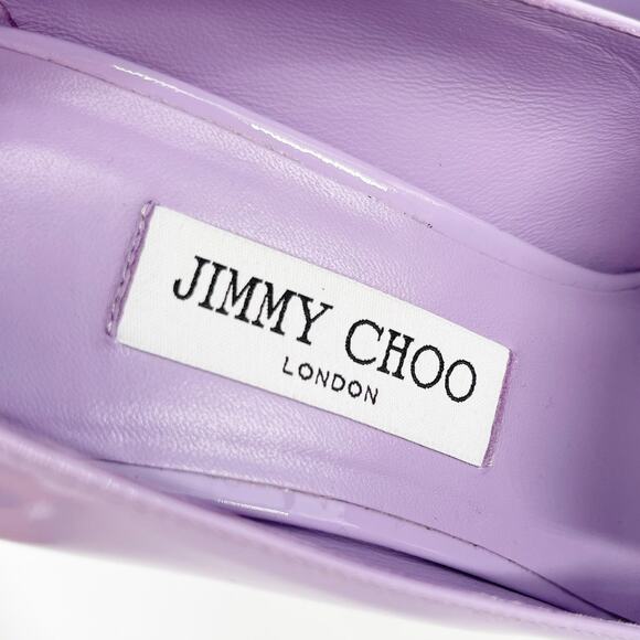 Jimmy Choo Diamond Tilda Wisteria Purple Patent Leather Chain Loafer Pump IT 40 - Picture 12 of 12